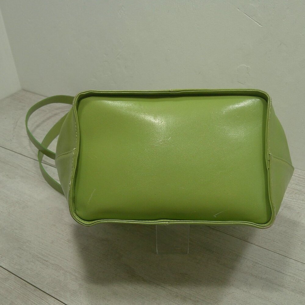Vintage Nordstrom Made in Italy Green Leather hexagonal Bag Purse Pocketbook - Picture 4 of 14